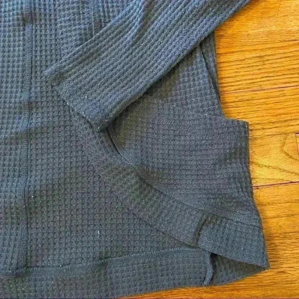 Abercrombie & Fitch waffle thermal cardigan women long sleeve blue - Picture 4 of 8